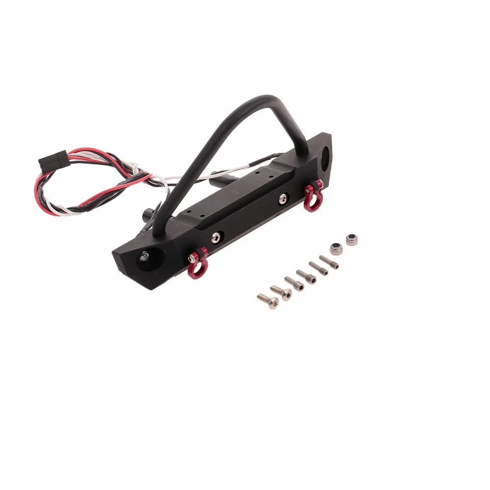 RC автомобильный Передний Бампер металлический с 2 светодиодами для