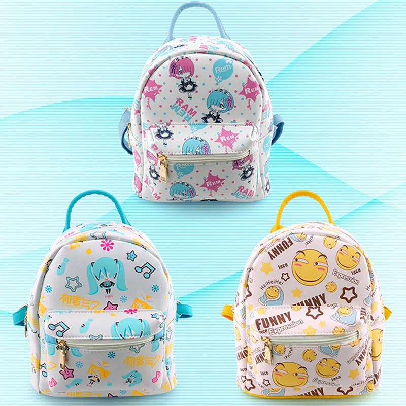 Аниме мультфильм Хацунэ Мику emoji re: ноль Hajimeru Isekai Seikatsu рюкзак школьный|backpack