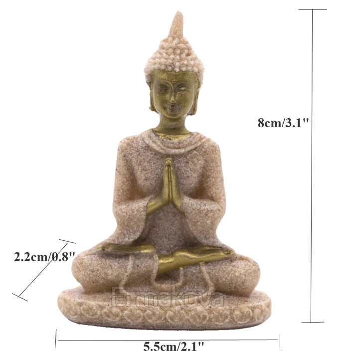 Buddha S38 Ермакова песчаник любовник пара мыслитель Кот Ганеша Будда Ремесла домашний офис настольные украшения подарок - Цвет: Buddha S38