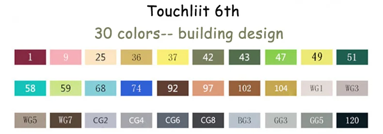 30 building design Touchliit спиртовые двойные художественные маркеры аниме архитектура 30 40 60 80 цветов ландшафтный дизайн интерьера профессиональные маркеры графические ручки для рисования - Цвет: 30 building design