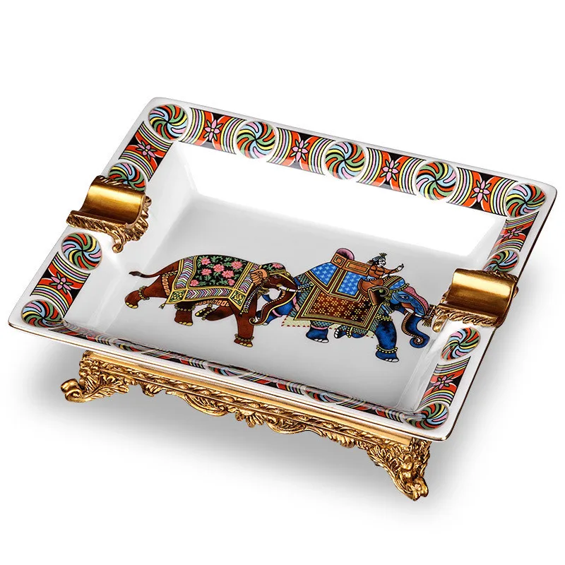 Белый CIGARLOONG пепельница для сигар, пепельница из фарфора, Европейский керамический декор для гостиной, винтажная пепельница для сигар AH-1050 - Цвет: Белый