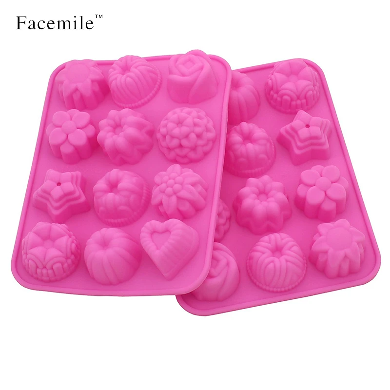 Facemile 12 отверстие цветы силиконовая форма для торта 3D разная цветка Форма