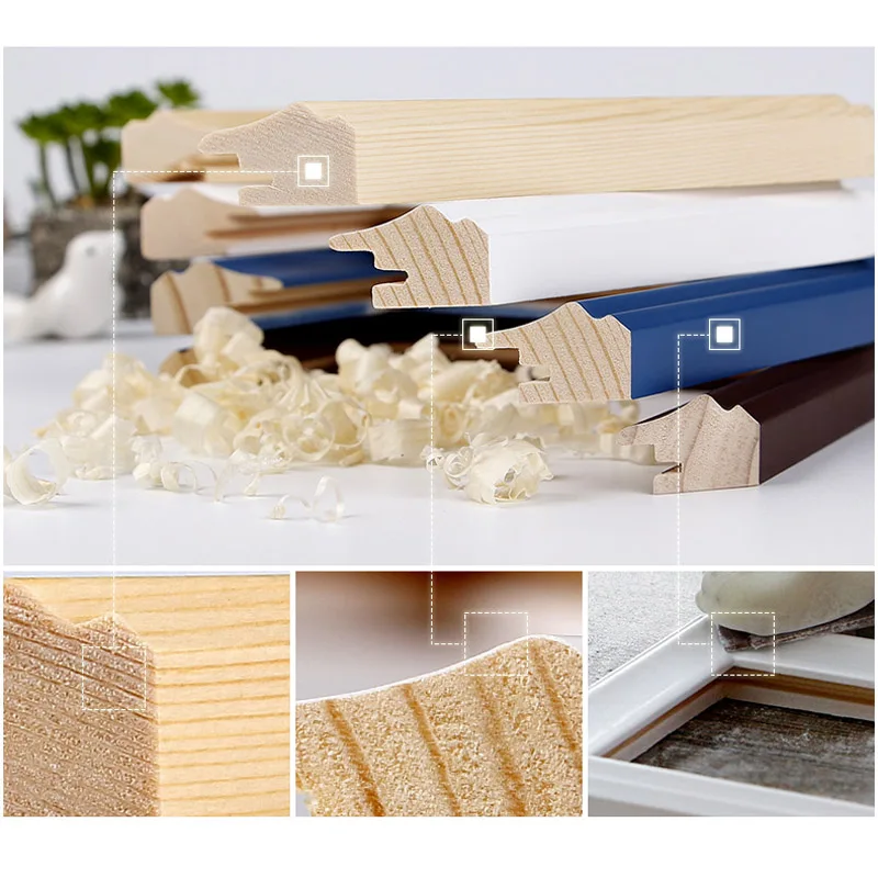12pcs Pine Wood Photo Frame Combo Wooden Picture Frames Picture Frame Set Home Office Coffee Salon Wall Decorations