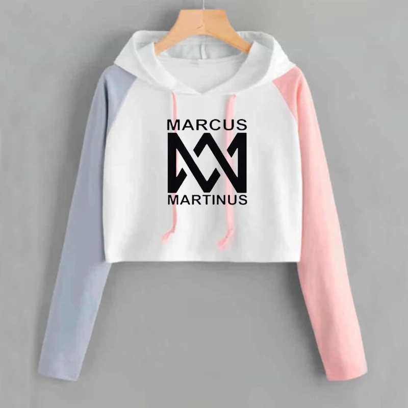 Укороченная толстовка с капюшоном для женщин Толстовка Marcus and Martinus Повседневная