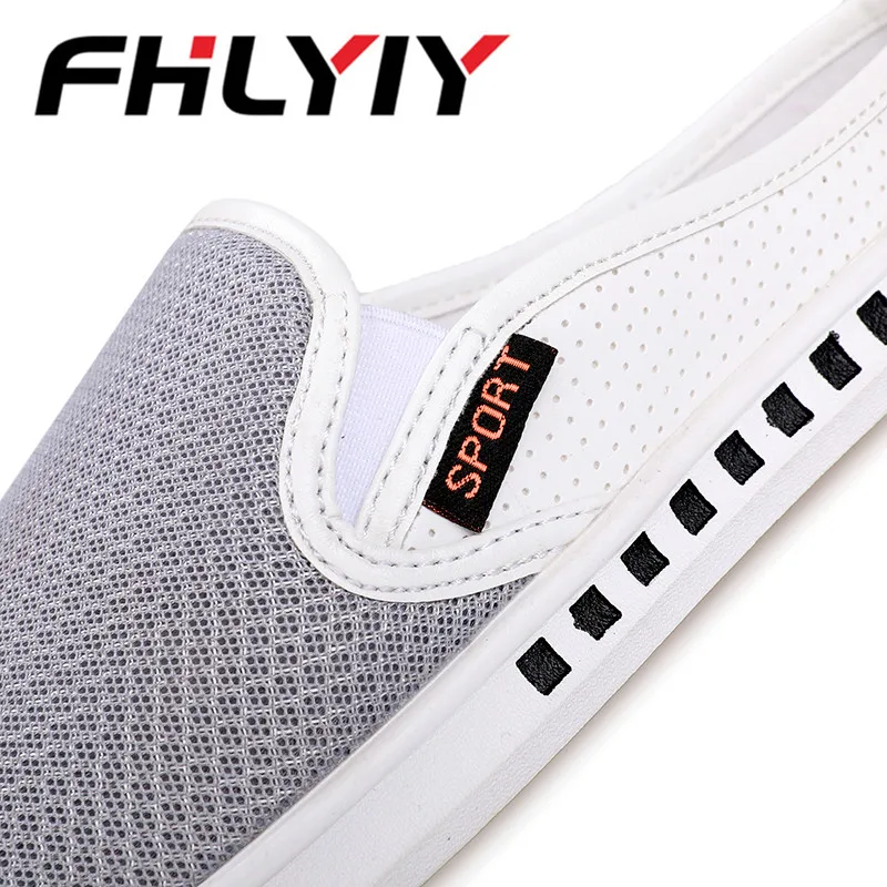 New Breathable Hemp Mesh Shoes Men Summer Canvas Casual Flat Half Slipper Man Comfort Beach Moccasins Flats Footwear | Обувь