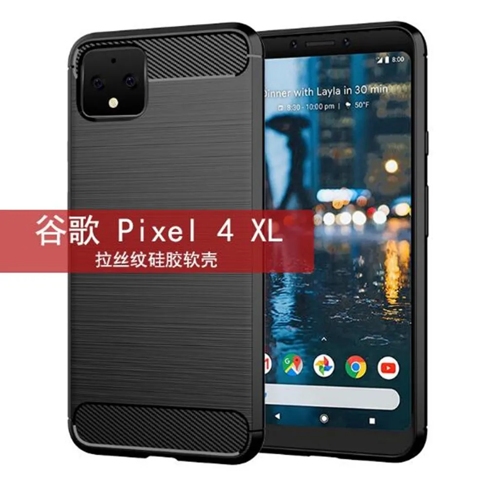 Чехол из углеродного волокна для Google Pixel 4 XL резиновый силиконовый чехол телефона