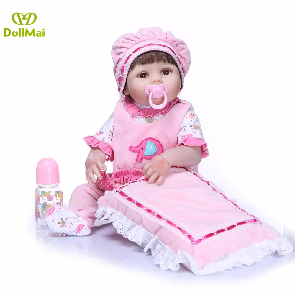23 inch Real Baby Dolls Full Silicone Vinyl Alive Girl Doll Reborn For Children Gifts bebes reborn menina bonecas | Игрушки и хобби