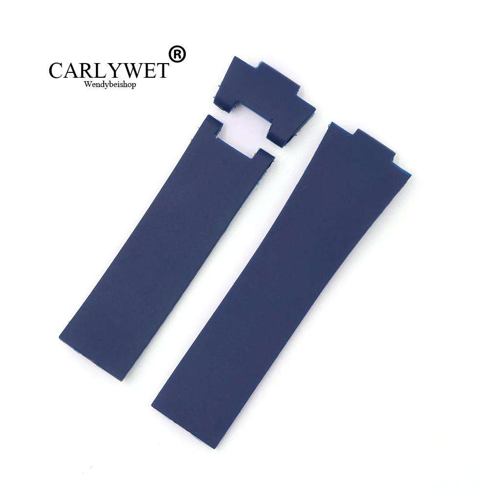 CARLYWET 25*12 мм синий водонепроницаемый силиконовый резиновый сменный ремешок для
