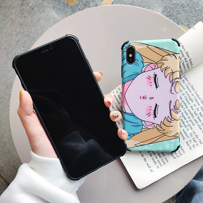For iPhone XS Max Cute Squidward Tentacles phone Cases iphone XR X 7 7plus 6 6s 6SP 8 8Plus Cartoon Sailor moon back cover |