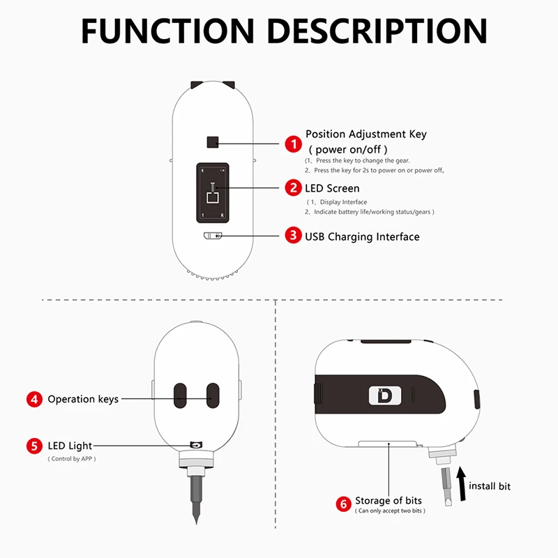 Набор умных электрических прецизионных отверток с управлением через приложение