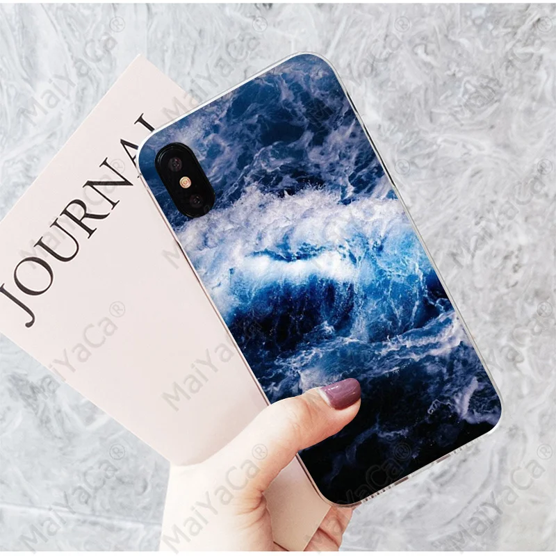 Чехол MaiYaCa Blue sea DIY с красивыми рисунками для телефонов iPhone 7 7plus X XS MAX 6 6S 8 8Plus 5 5S XR