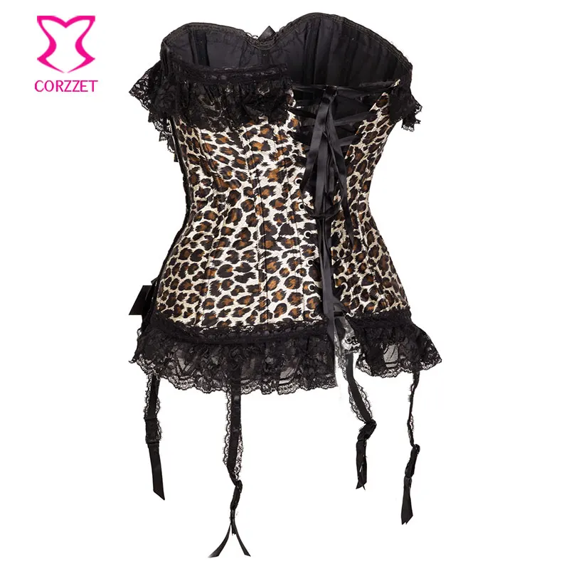 Европейский стиль дешевые женские леопардовые талии утягивающий корсет