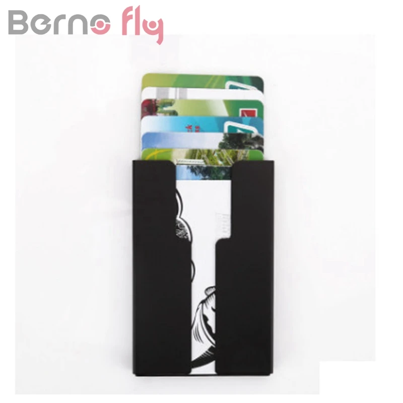 BERNO Fly 2019 Новый Металл Rfid Блокировка Кошелек автоматические всплывающие нажмите
