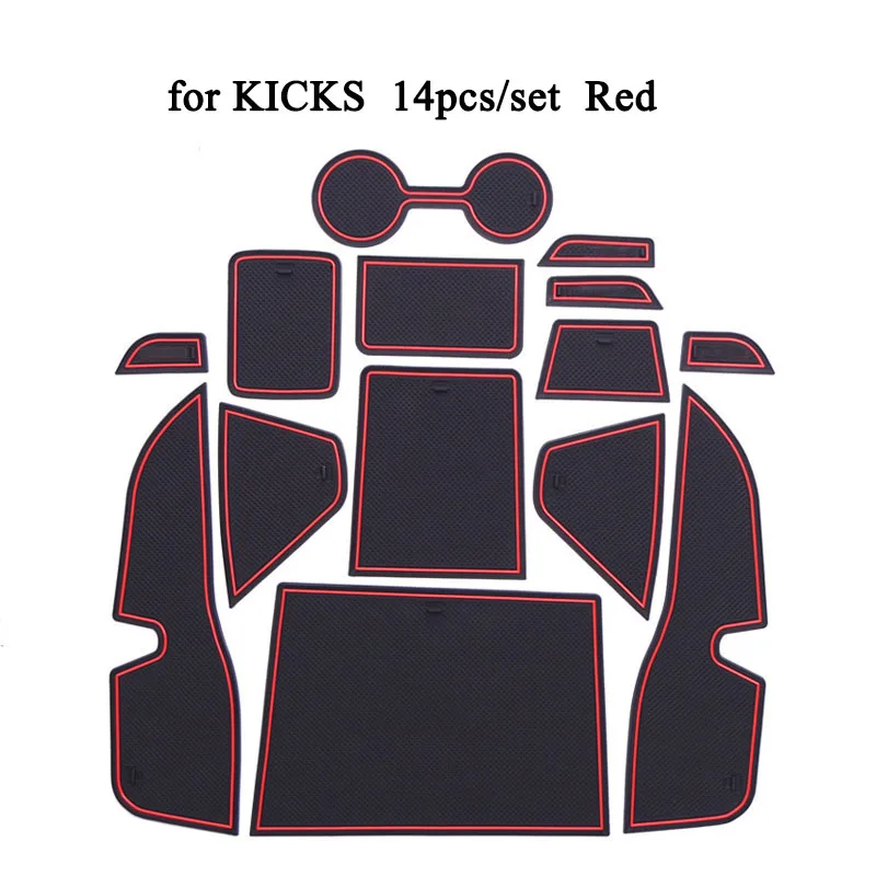 

For Nissan KICKS Car Interior Accessories Door Pad Rubber Gate Slot Mat Cup Holder Non-slip Mat Cushion Decoration