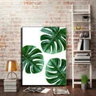 Картина на холсте тропические листья растения Monstera Deliciosa в скандинавском стиле Настенная картина для украшения без рамки LZ1009