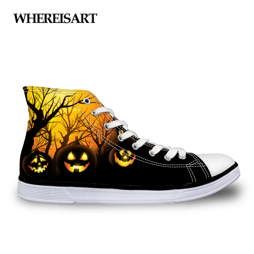 WHEREISART/Классическая парусиновая обувь с высоким берцем женская модная на