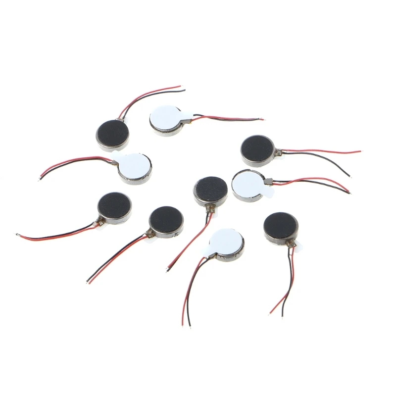 

10Pcs DC 3V 70mA 12000+/-2500RPM Phone Coin Flat Vibrating Vibration Motor
