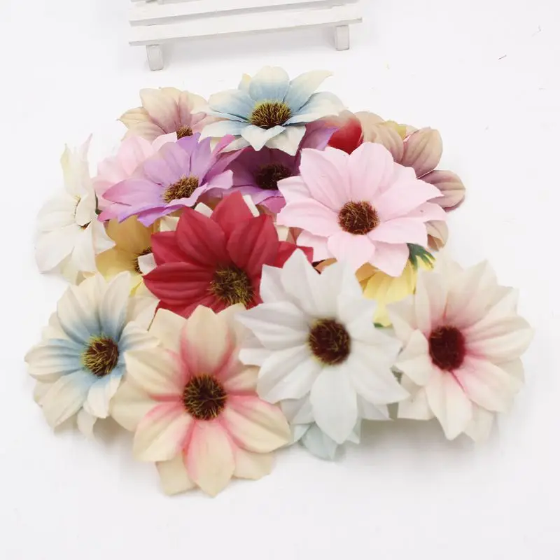 

Silk cloth Artifical chrysanthemum flowers head fresh seaside holiday wreath material simulation Fake flower 3pcs 6cm