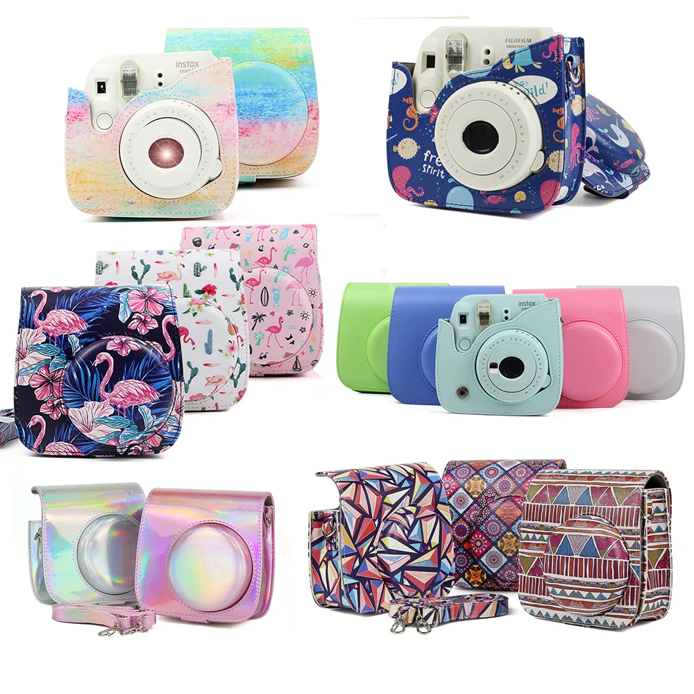 Камера сумка чехол с плечевым ремнем подходит для Instax Mini 9 8 + из искусственной