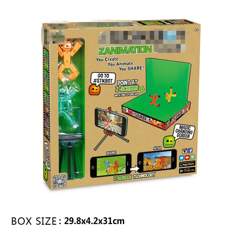 Random color 1PC Игрушка-стикбот на присоске DIY липкий робот Anima Z экран анимация студия экшн-фигурка игрушка детская игра игрушки для детей подарок на день рождения - Цвет: Random color 1PC