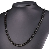 6mm stainless steel chain necklaces 2016 new men jewelry wholesale black gun gold color long snake necklace gn2236
