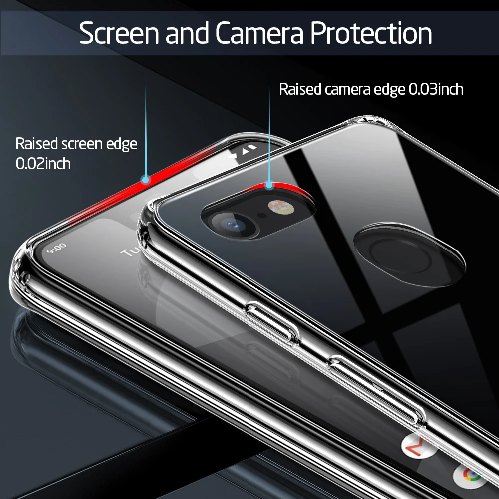 ESR чехол для Google Pixel 3 Mimic 9H задняя крышка из закаленного стекла мягкий силиконовый