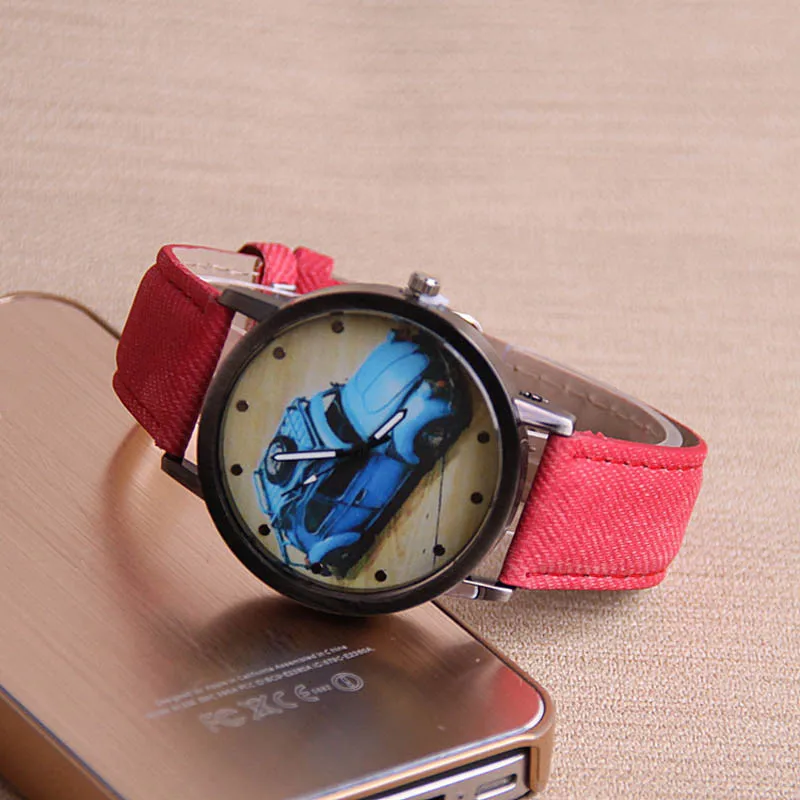 Часы Relojes Mujer Ретро стиль с рисунком автомобиля модные женские часы для девушек
