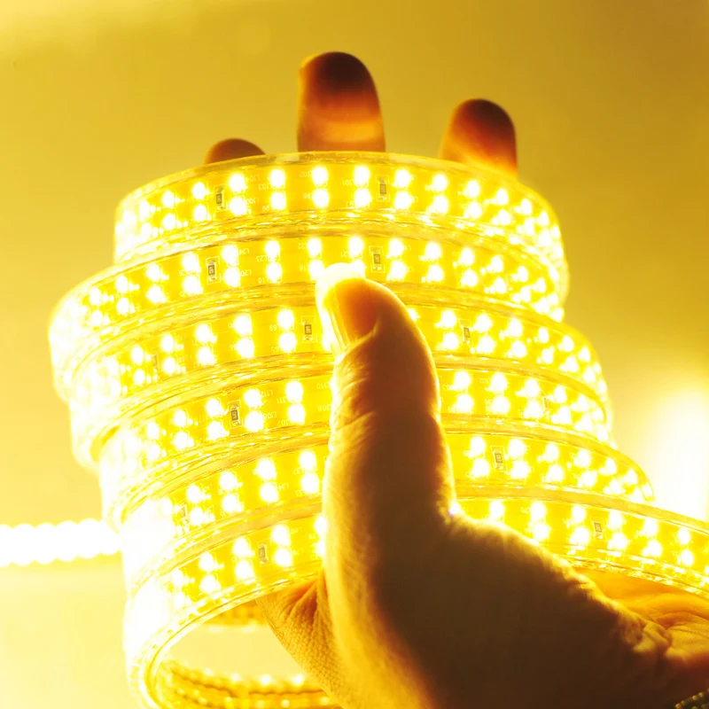Водонепроницаемая светодиодная лента 220 В 2835 SMD 180 трехрядная 156 светодиодов