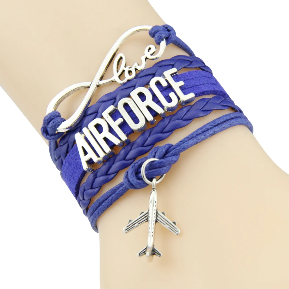 Модный браслет-цепочка Бесконечная любовь ВВС синий шнур самолет дропшиппинг |