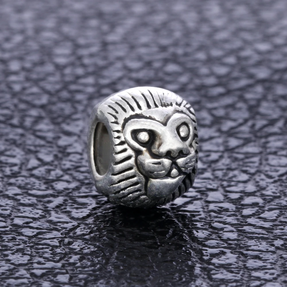 1 шт. античные серебряные бусины с тигровым узором для волос и бороды шармов