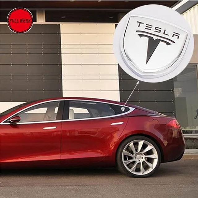 

2pcs Car Body Sticker Side Window Pillar Emblem 3D Sticker Decor for Tesla Model S Model X Model 3 Roadster Decoration Accessory