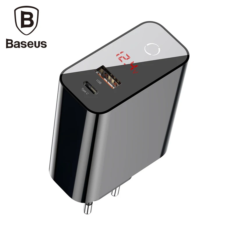 Baseus Высокое качество 45 Вт Usb C type C Usb зарядное устройство быстрое зарядное устройство 3,0 ЕС адаптер мобильный телефон зарядка путешествия настенное зарядное устройство - Тип штекера: EU Adapter
