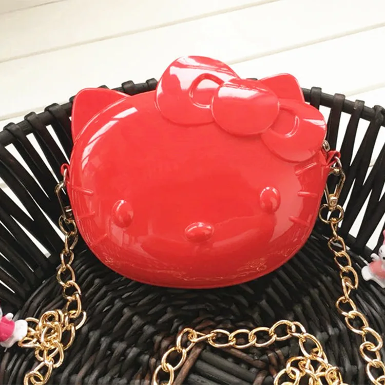 Red Новинка Hello kitty желеобразная цветная сумка-мессенджер Сумочка Кошелек XW-1059 - Цвет: Red