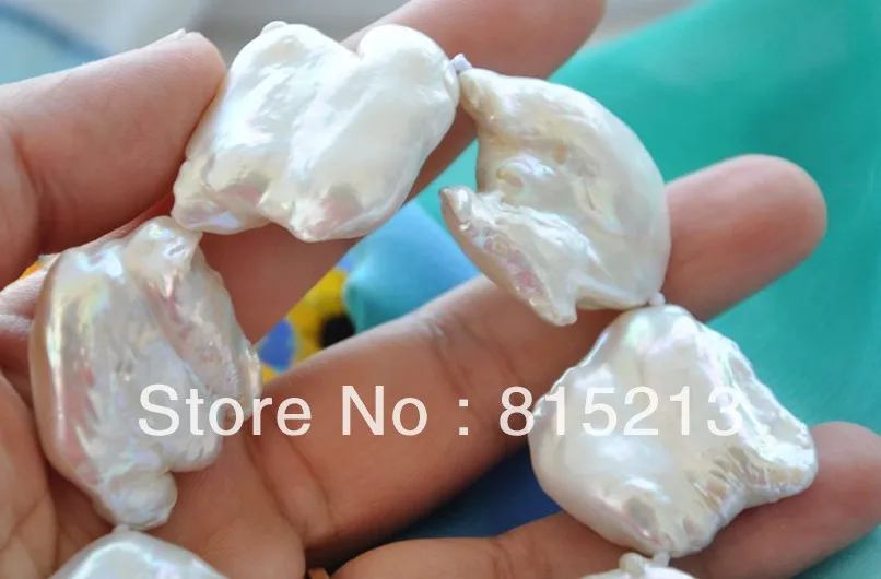N262 БОЛЬШОЙ 35 мм БЕЛЫЙ БАРОККО КЕШИ REBORN ОЖЕРЕЛЬЕ ПЕРЛЫ % Скидка AAA|pearl necklace|necklace