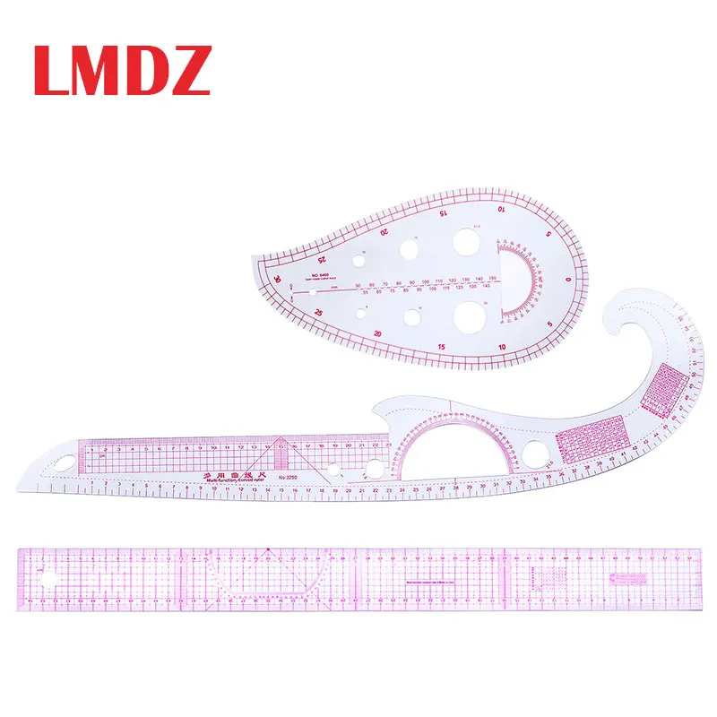 

LMDZ 3pcs Sewing Tailor French Curve Rulers Drawing Line Measure Clothing Patchwork DIY Craft Tools Patchwork Ruler for Tailor