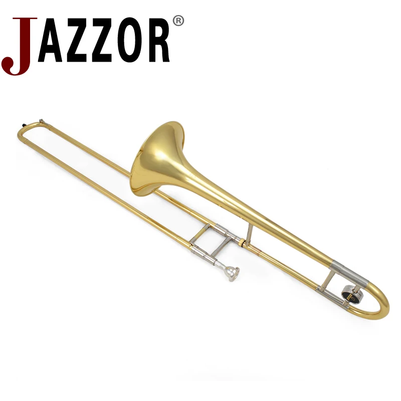 Плоский тромбон тенор JAZZOR JBSL 710 B с мундштуком чехлом перчатками золотистыми