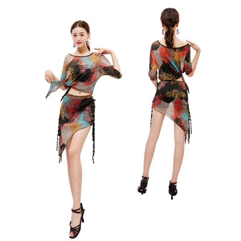 Женский костюм для восточных танцев танца живота сетчатый с принтом MAY1037 |