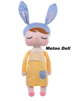 35cm light yellow Metoo куклы Анжела кролик 35 см детские плюшевые игрушки куклы милые набивные игрушки куклы для детей девочек День рождения/Рождественский подарок - Цвет: 35cm light yellow