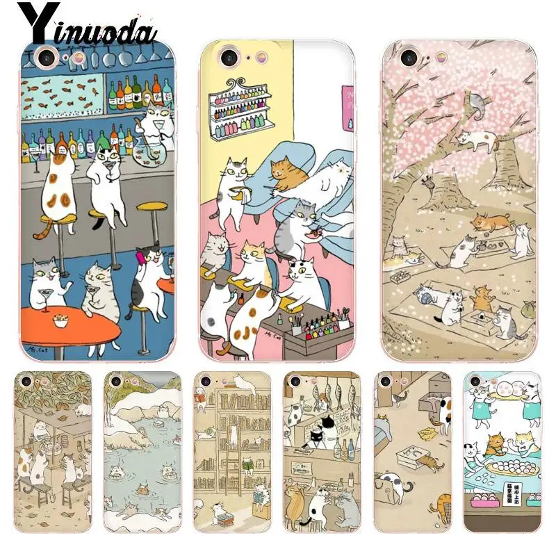 Japanese Cat Drink Pattern Skin Special Offer Luxury Vertical Phone Case for iphone 13 7 6 6S Plus X 10 5 5S SE XR XS XSMAX