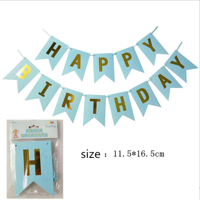 Banner-HB-Blue 16 дюймов с надписью Happy Birthday Фольга шар День рождения украшения, Детская рубашка для мальчика и девочки, товары для праздника Helum воздушные шары - Цвет: Banner-HB-Blue