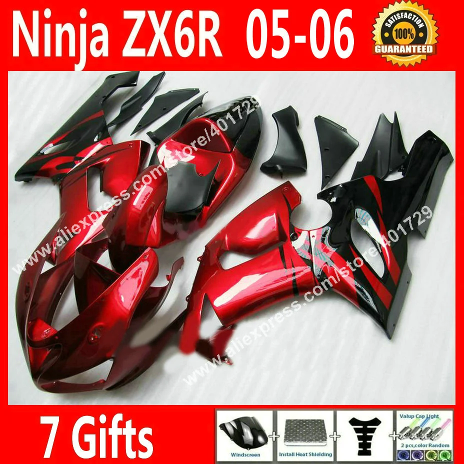 Новые популярные Обтекатели для мотоцикла Kawasaki Ninja 2005 2006 Φ 636 ZX 6R ZX6R 05 06 новые