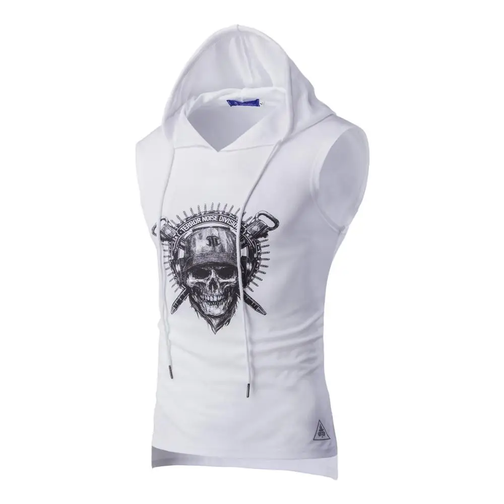 Мужская толстовка с черепом спортивная одежда капюшоном для бодибилдинга майка