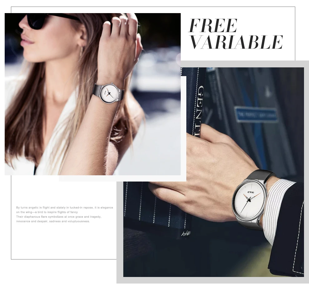 EYKI люксовый бренд Lover's кварцевые часы модные Reloj mujer женские часы водонепроницаемые с кожаным ремешком relogio masculino подарок для пары