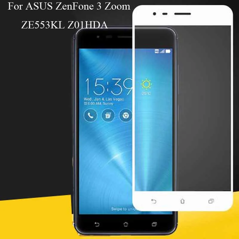 2 шт. черное полное покрытие закаленное стекло для ASUS ZenFone 3 Zoom ZE553KL Z01HDA Защитная