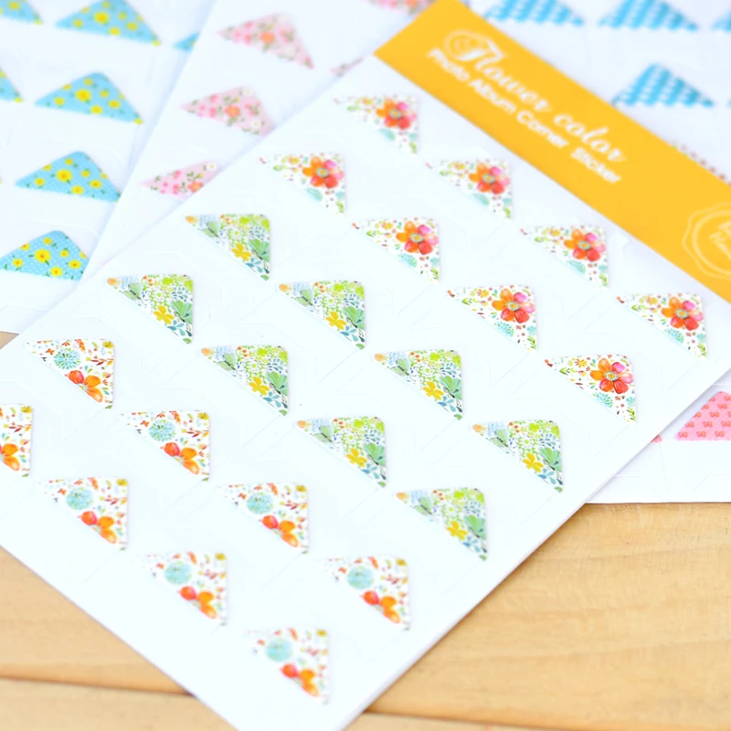 1 страница (24 шт.) Фотоальбом скрапбукинга мелкий цветок Угловые протекторы DIY