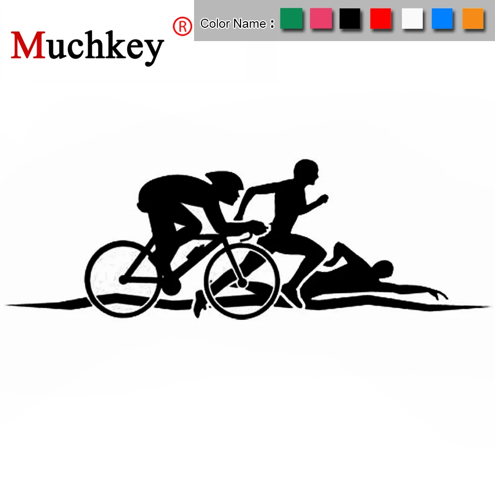 

15.5*5.3CM Creative Personality Triathlon Funny Sticker For Lada Granta Vaz Kalina 2 Priora Niva Samara Vesta Largus XRAY Priora