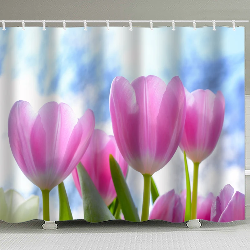 

Flowers In Bud 3D Printed Shower Curtain Beautiful Bathroom Decoration