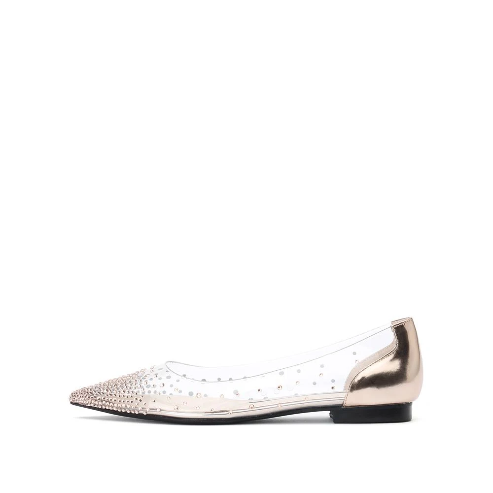 Женские туфли на плоской подошве прозрачные со стразами для свадьбы 2019 | Обувь