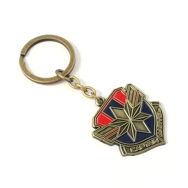 Мстители 4 Марвел Капитан брелок Marvel логотип Carol Danvers Beeper Форма Подвеска Брелки для женщин и мужчин значок брелок ювелирные изделия
