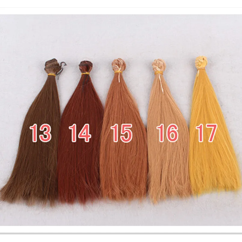 10 шт./партия волос Refires Bjd волосы 25 см * 100 черный Золотой коричневый хаки белый